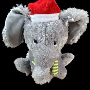 Christmas Elephant Plush 10 Inch Gray Soft Stuffed Toy Neil‎ Enterprises 2018
